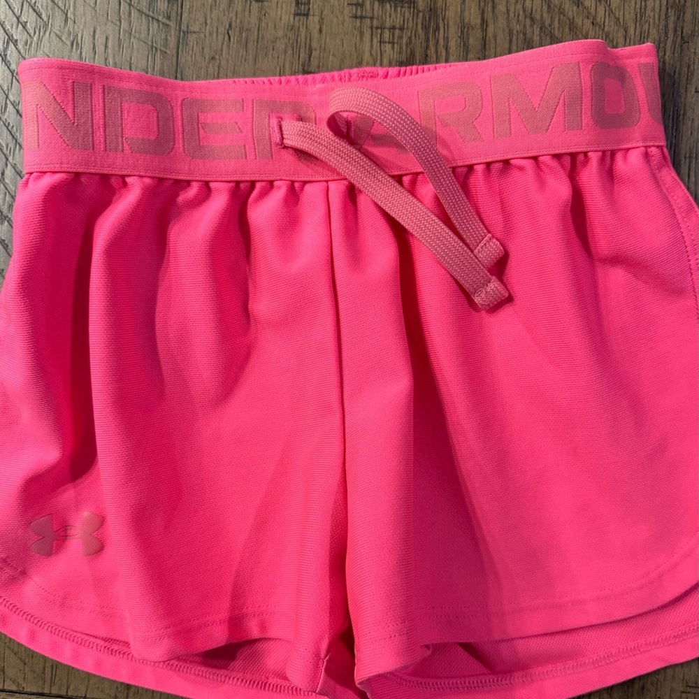 Girls Youth XS Under Armour Pink Athletic Shorts